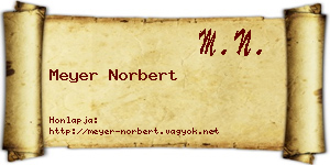 Meyer Norbert névjegykártya
