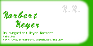 norbert meyer business card